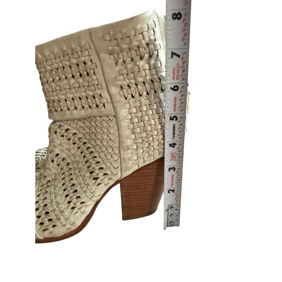 RAG & BONE Off White Woven Leather Ankle Boots Size 39.5 / 9.5 - Picture 7 of 12
